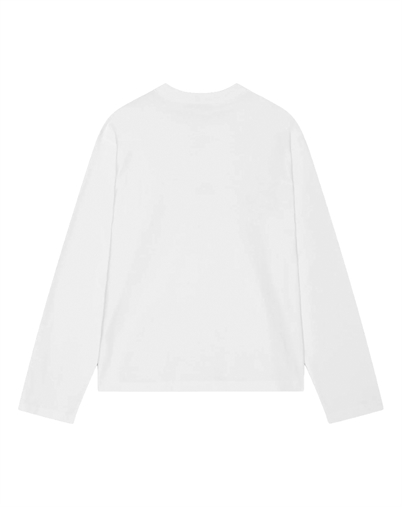 Bareen - Oversized Logo Longsleeve T-shirt - White